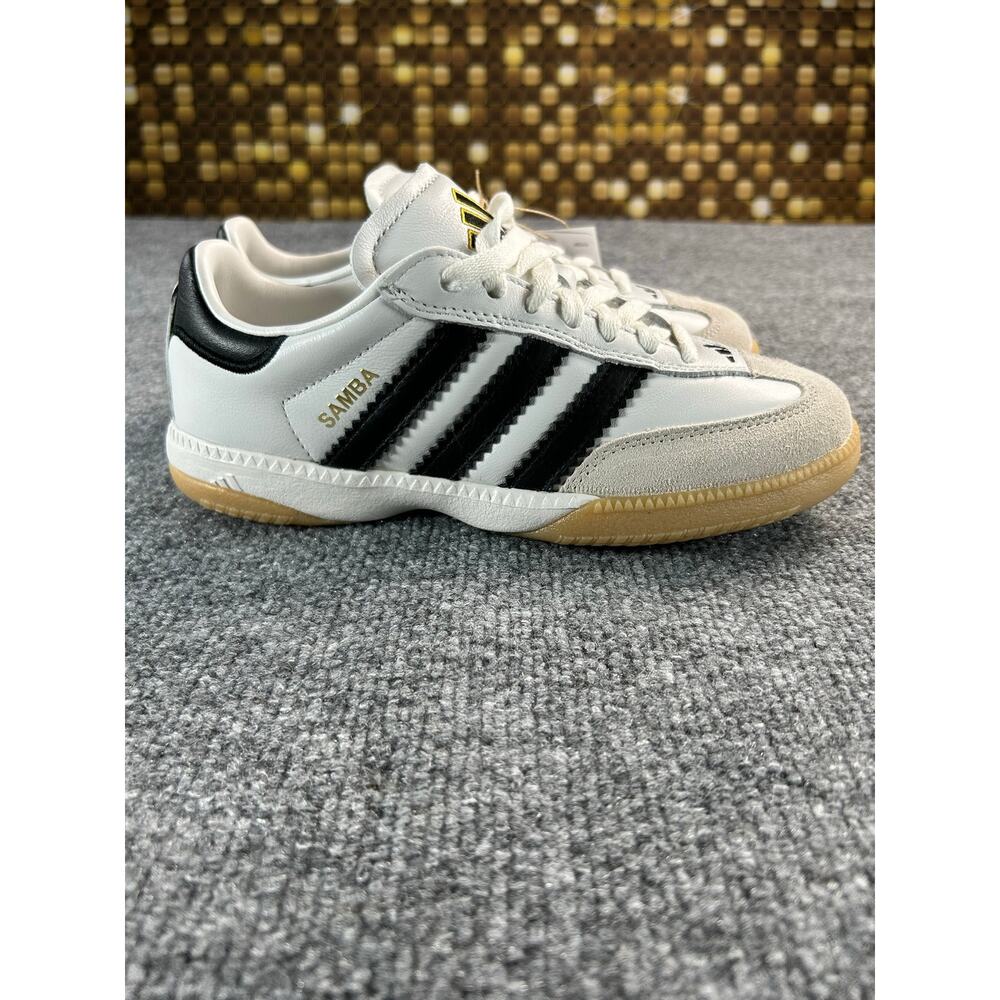 Adidas Samba MN White Black Gum Leather Sneakers WM 5.5 Y4.5 - Picture 8 of 12